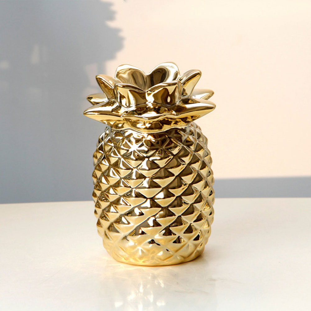 Creative European-style Golden Ceramic, Pineapple Ornaments Desktop Ornaments Home Decorations/