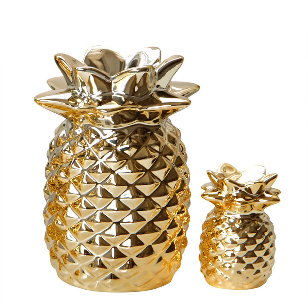 Creative European-style Golden Ceramic, Pineapple Ornaments Desktop Ornaments Home Decorations/