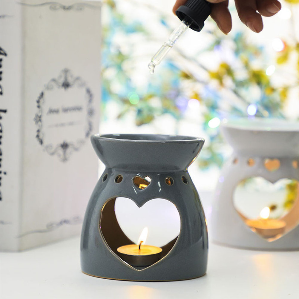 Hot Sale Hearts, Hollow Ceramic Oil Burner Wholesale Ceramic Wax Melter Warmer Lamp Candles Essential Oil Incense Burners