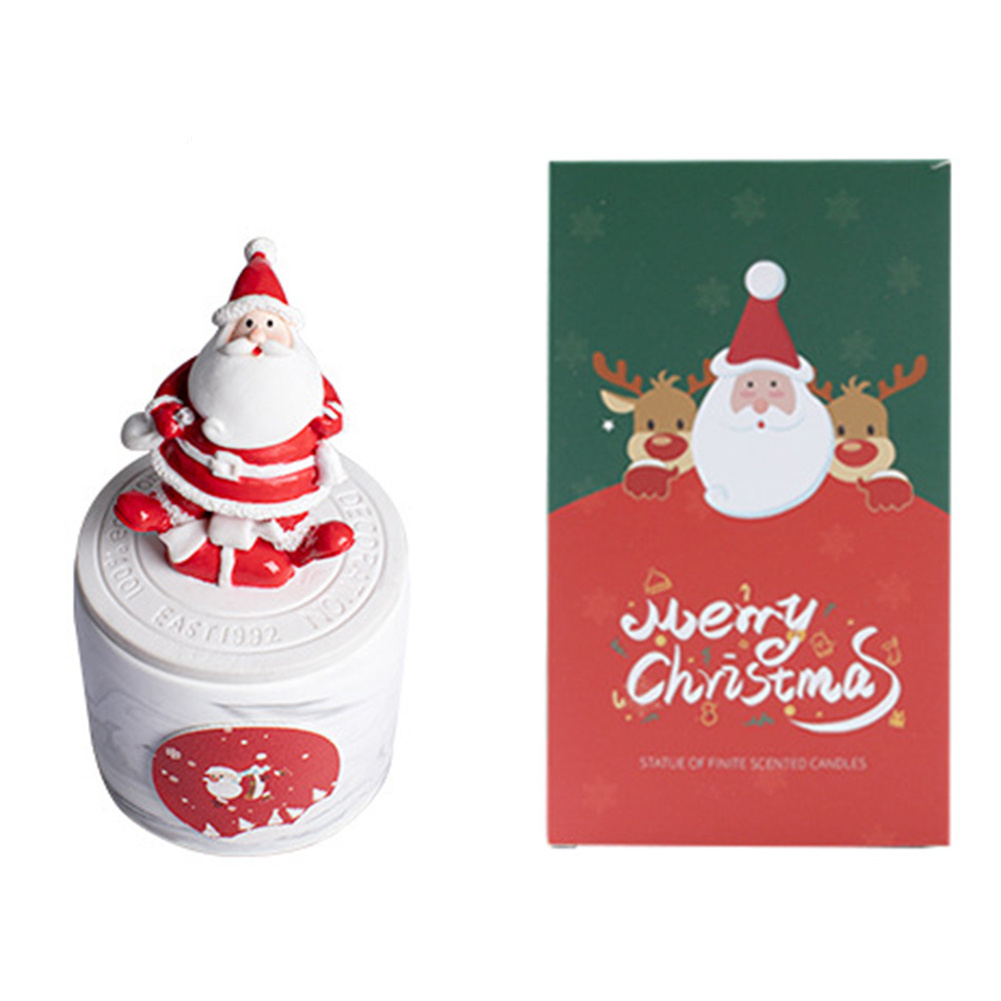 Aromatherapy Candle Fragrance Decoration, Theme Set Christmas Craft Gift Candle Santa Claus Candle/