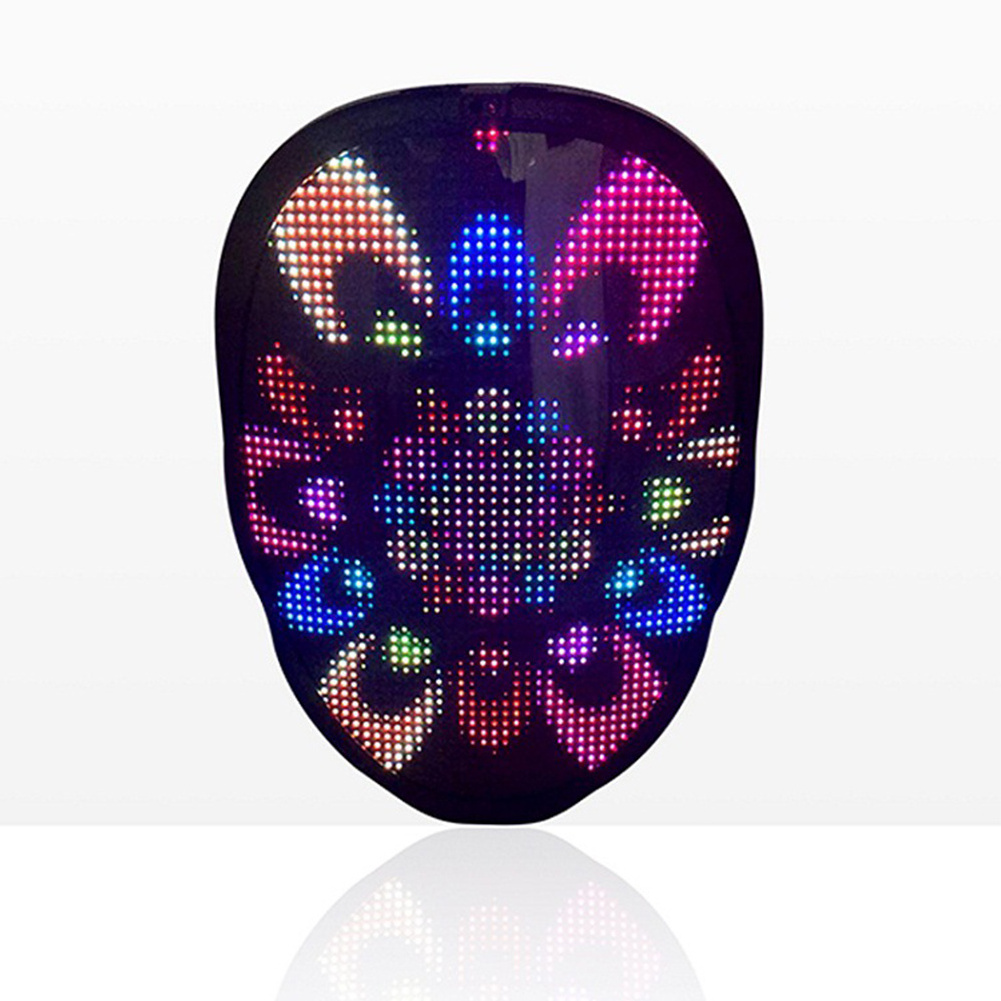 Night Club Diy Patterns, Led Glowing Mask Scary Programmable Party Items Mask Halloween Led Full Face Party Mask/