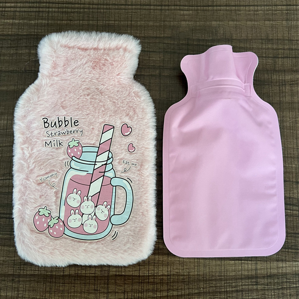 Hot Sale Keep Warm, Plush Cover Cute Mini Cartoon Character Pvc Bag Water Filling Hot Water Bottle For Winter/