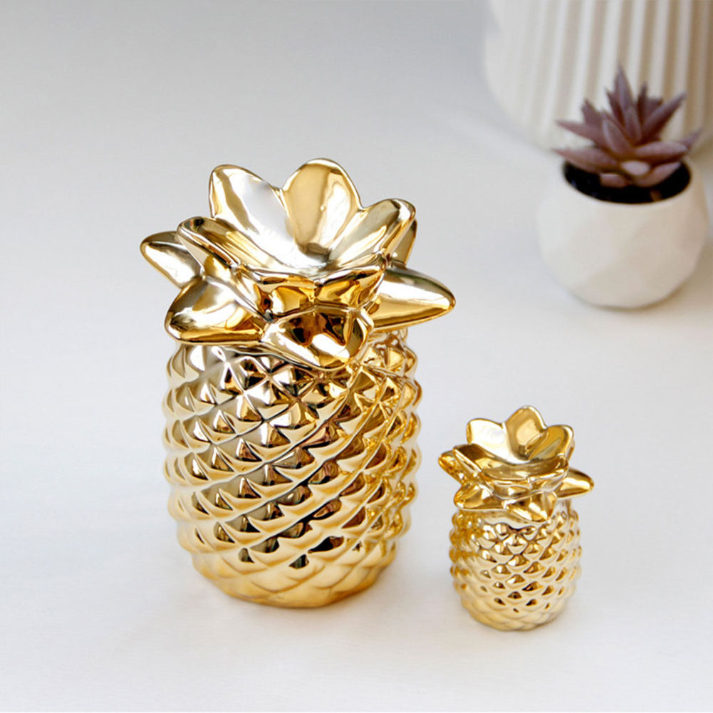 Creative European-style Golden Ceramic, Pineapple Ornaments Desktop Ornaments Home Decorations/