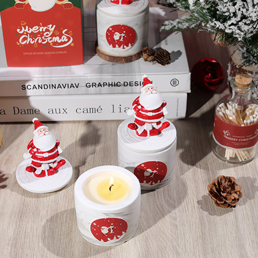 Aromatherapy Candle Fragrance Decoration, Theme Set Christmas Craft Gift Candle Santa Claus Candle/