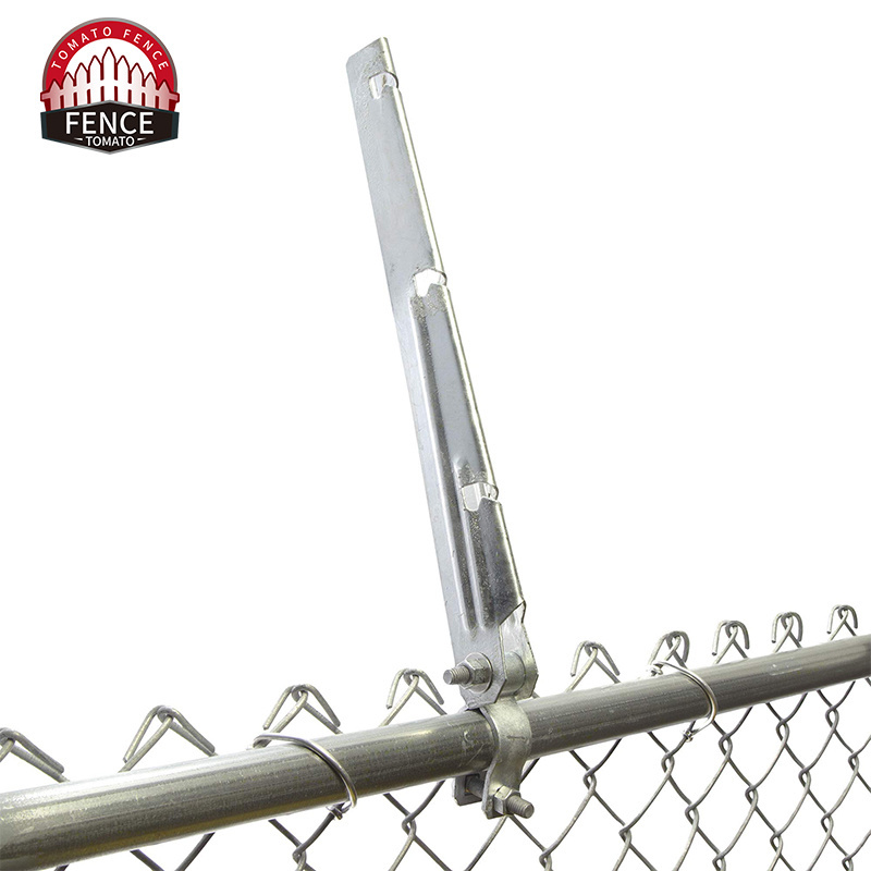 Commercial Chain Link Fence With Barbed Wire Extensions Razor Wire On The Top