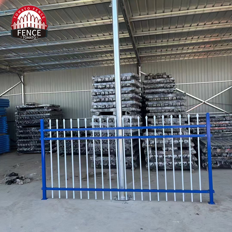 Rot Proof Galvanized Steel Spear Picket /Flat Top Security Fencing Wrought Iron Durable Steel Fence