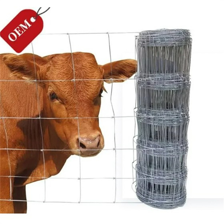 Galvanized Fixed Knot Wire Mesh Farm Fence for Deer Cattle Horse Cow