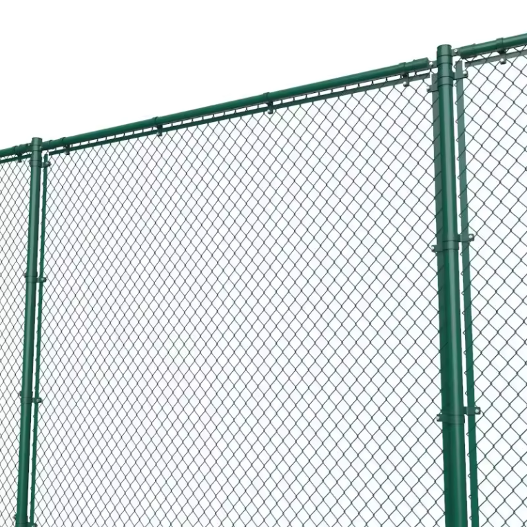 Green Vinyl Coated Chain Link fence cyclone fence gate