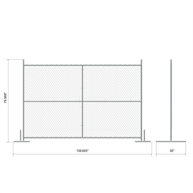 Removable Temporary Galvanized Crowd Control Barrier  USA Chain link fence panels