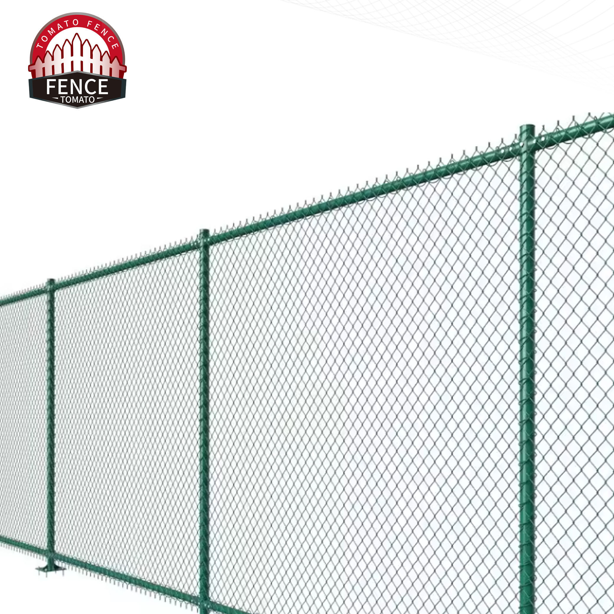 Green Vinyl Coated Chain Link fence cyclone fence gate