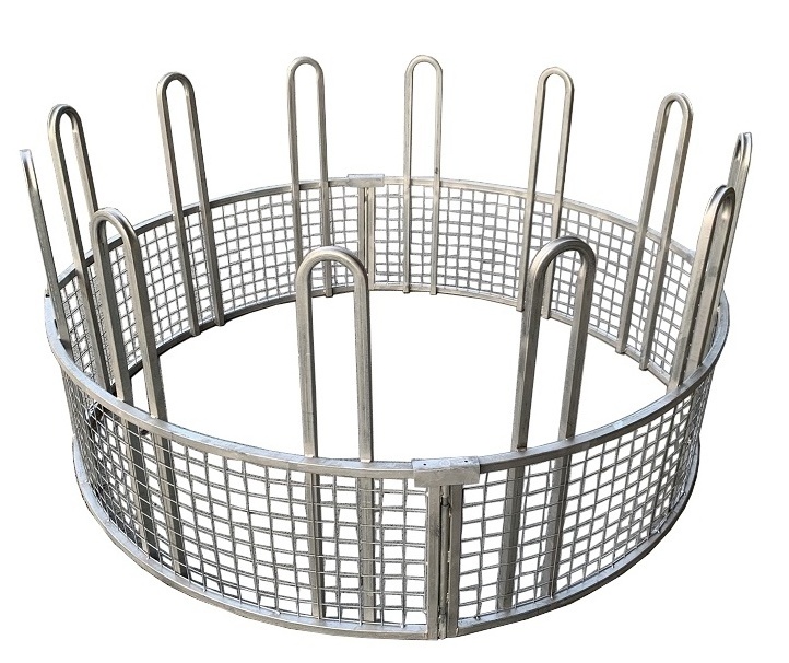 Customized Animal Feeders Galvanized round cattle hay feeder Portable Cradle Sheep Feeder