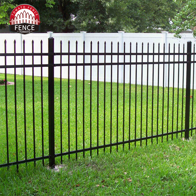 Factory Cheap Price Easily Assembled Powder Coated Metal Cast Iron Wrought Iron Gate Black Sliding Gates Ornaments