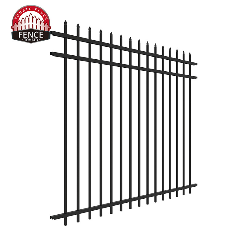 Rot Proof Galvanized Steel Spear Picket /Flat Top Security Fencing Wrought Iron Durable Steel Fence