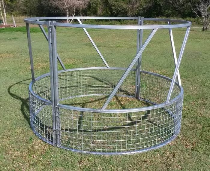 Customized Animal Feeders Galvanized round cattle hay feeder Portable Cradle Sheep Feeder