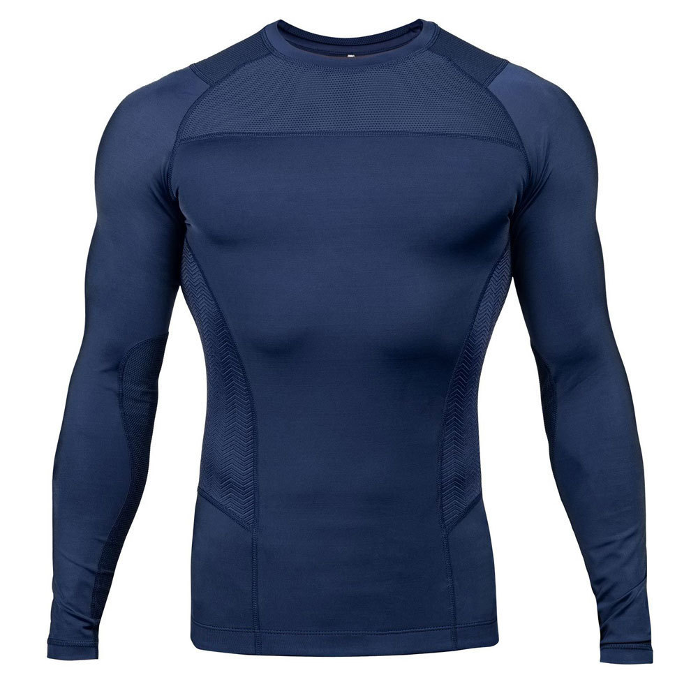 Custom Men's high quaqlity Compression Rash Guard Long Sleeve BJJ Training Tops T Shirt Gym MMA