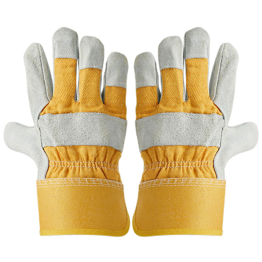 Hot Selling Cowhide Split Leather Working Gloves Industrial Safety Double Palm