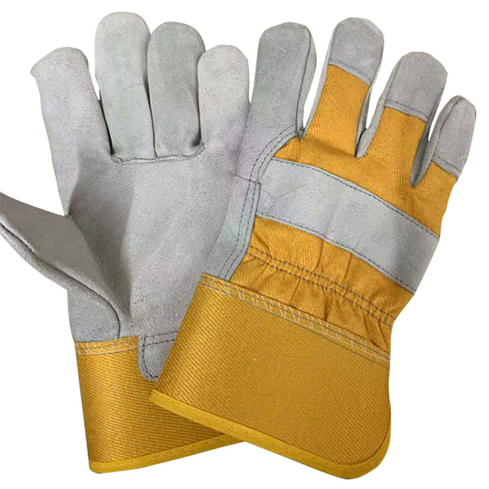 Hot Selling Cowhide Split Leather Working Gloves Industrial Safety Double Palm