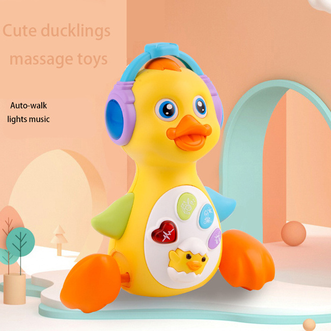 Battery operated duck waver dancing animal toy swing toys early educational light music sound cute duck musical for babys