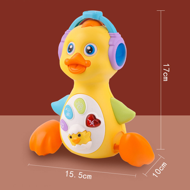 Battery operated duck waver dancing animal toy swing toys early educational light music sound cute duck musical for babys