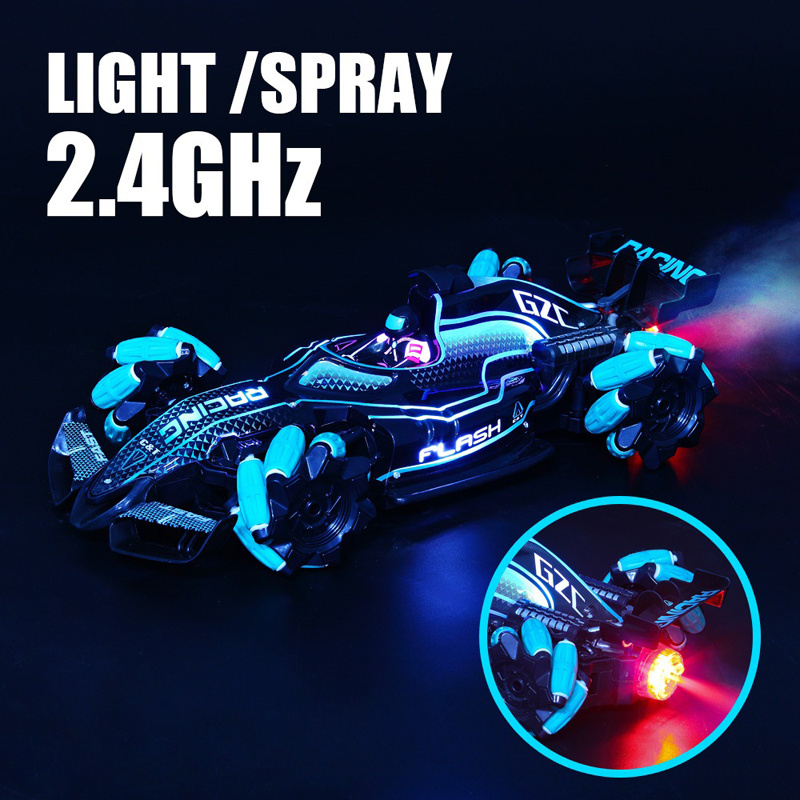 360 Degree Drifting 4WD Toy Car Radio Control Stunt Cars Spray Fast and Furious Formula Racing RC Car with Light Music And Spray