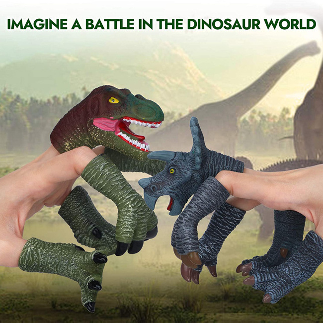 Dinosaur Hand and Foot Evade Glue Soft Finger Dinosaurs Funny Finger Puppets for Toddlers Educational Toys Party Favor