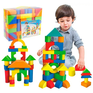 Best Selling Products 2023 Blocks Toy Construction Giant Foam Building Blocks With Different Shapes & Sizes Bright Colors