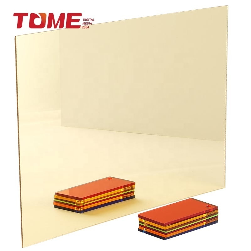 Hot selling 1mm gold mirror adhesive acrylic mirror sheets for decoration