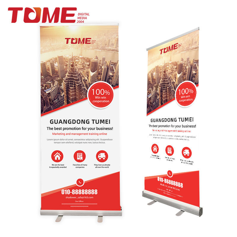 Excellent Quality Low Price Roll Up Banner Stand Display Roll Up With Plastic Feet