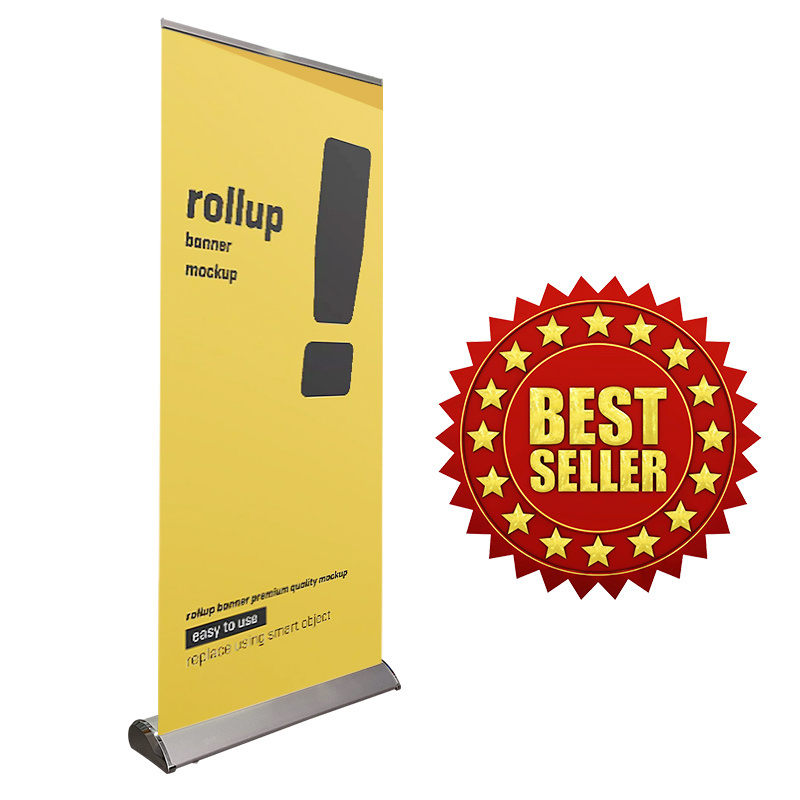 Outdoor exhibition wholesale flex banner roll sturdy big aluminum base pull up banner stands