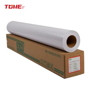 Pvc self adhesive vinyl roll 120g 140g Eco Solvent Printable vinyl sticker roll