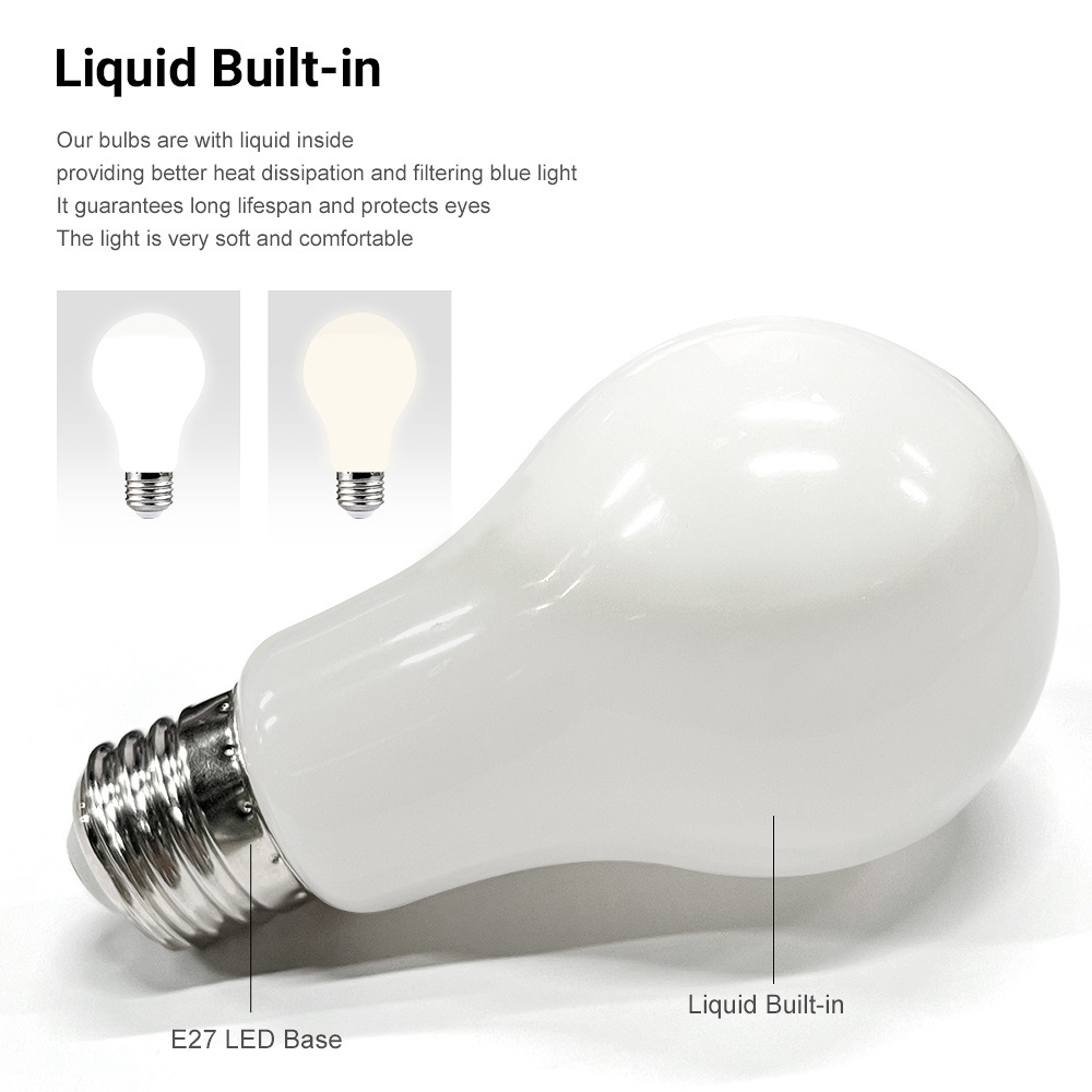 Liquid Built-in Soft Light Anti-blue Light High CRI LED Bulb E27 5W 8W Globe LED Light Lamp led bulbs for home