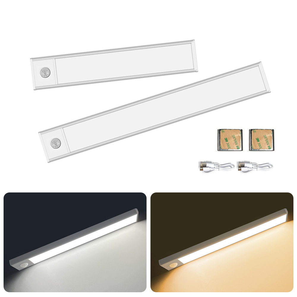 5V USB 30CM Closet Light Motion Sensor with Battery Under Cabinet Lights Wireless Night Lamp Rechargeable LED Light Bars