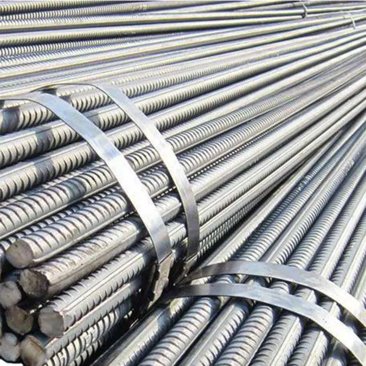 Low price hot rolled deformed rebars reinforced black steel bars concrete building screw thread reinforcing iron for sale