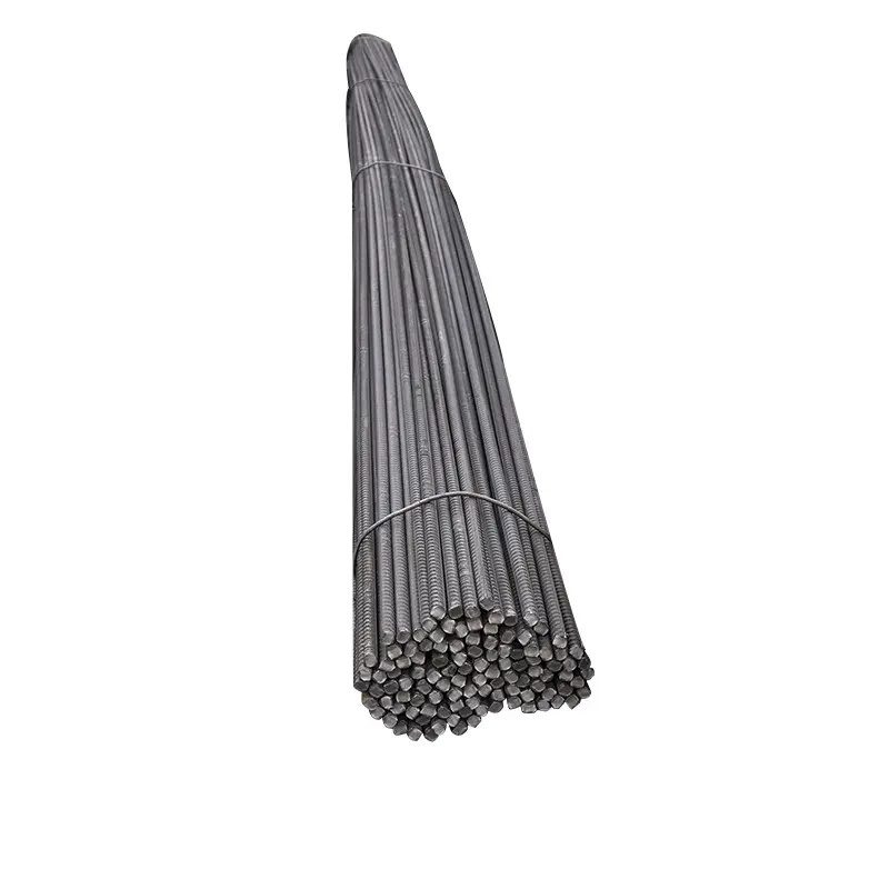 Low price hot rolled deformed rebars reinforced black steel bars concrete building screw thread reinforcing iron for sale