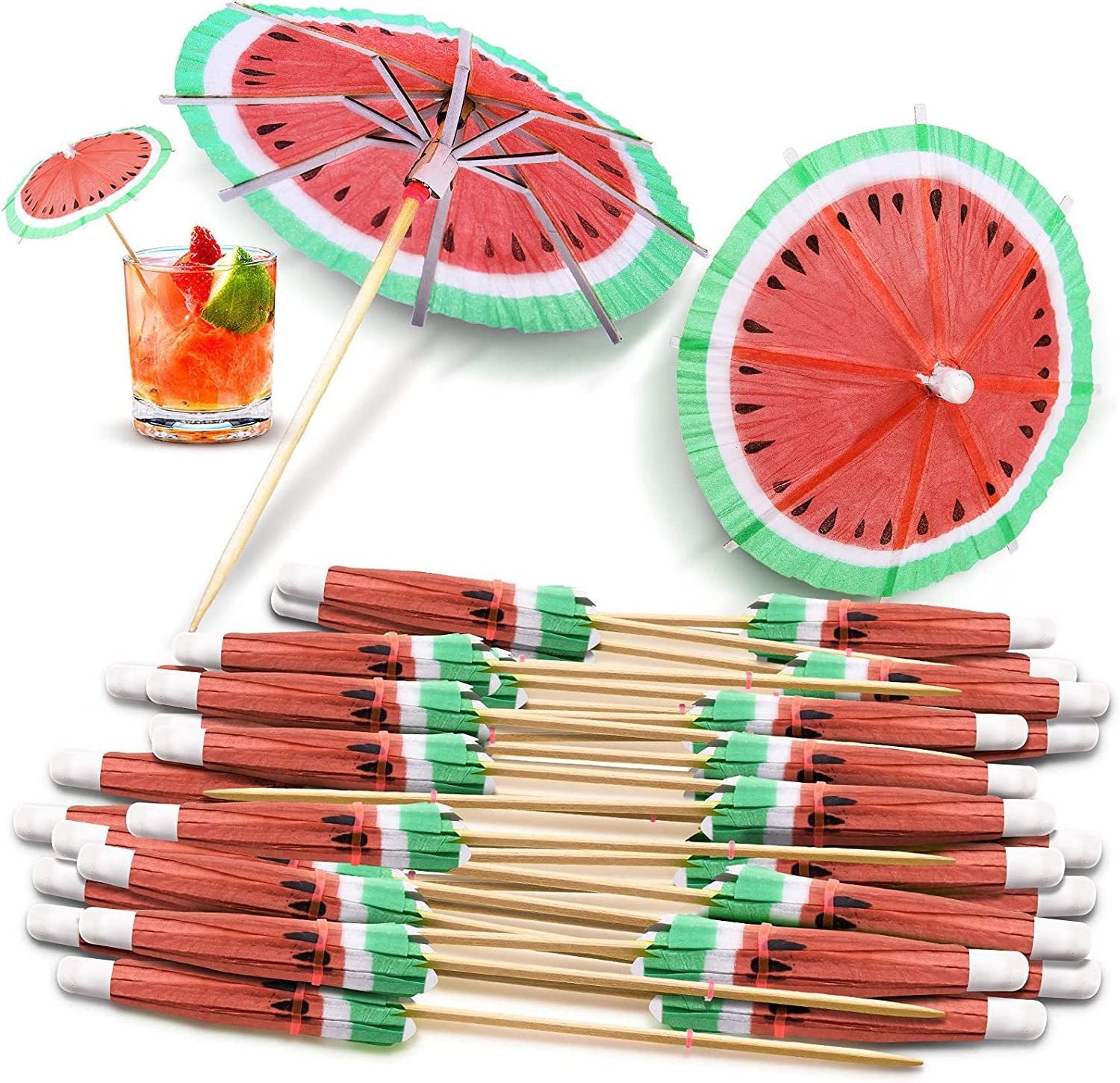 Drink Umbrella Fruit Cocktail Decorative Picks For Food