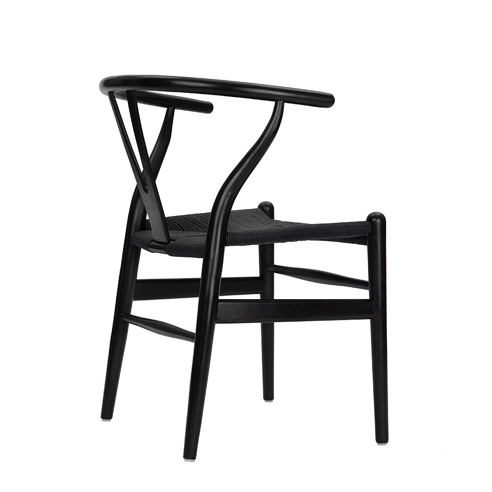 Classic designer Hans wegner wishbone chair Black CH-24 Y back dining chair