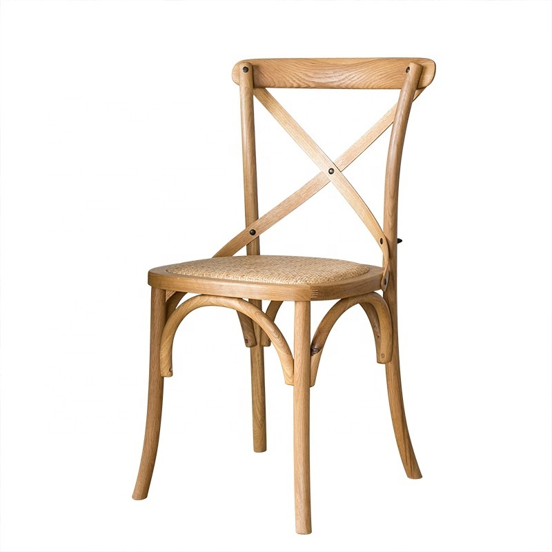 2023 Wholesale Stackable Beech Oak Crossback Chair Cross Back Chair Dining Wood X Wedding Banquet Home Furniture 50 Modern