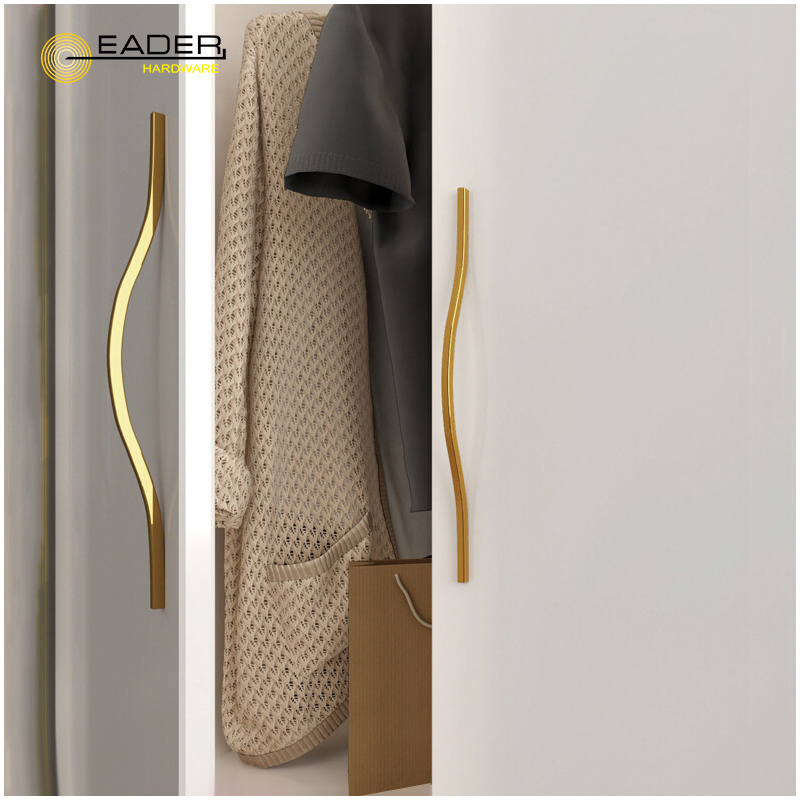 EADER Wardrobe gold handle light luxury modern simple gold drawer cabinet designer handle