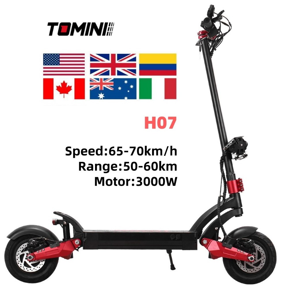 Tomini import 60V 30AH 5600W electric e scooter dual motor escooter electric scooters with seat and suspensions from china