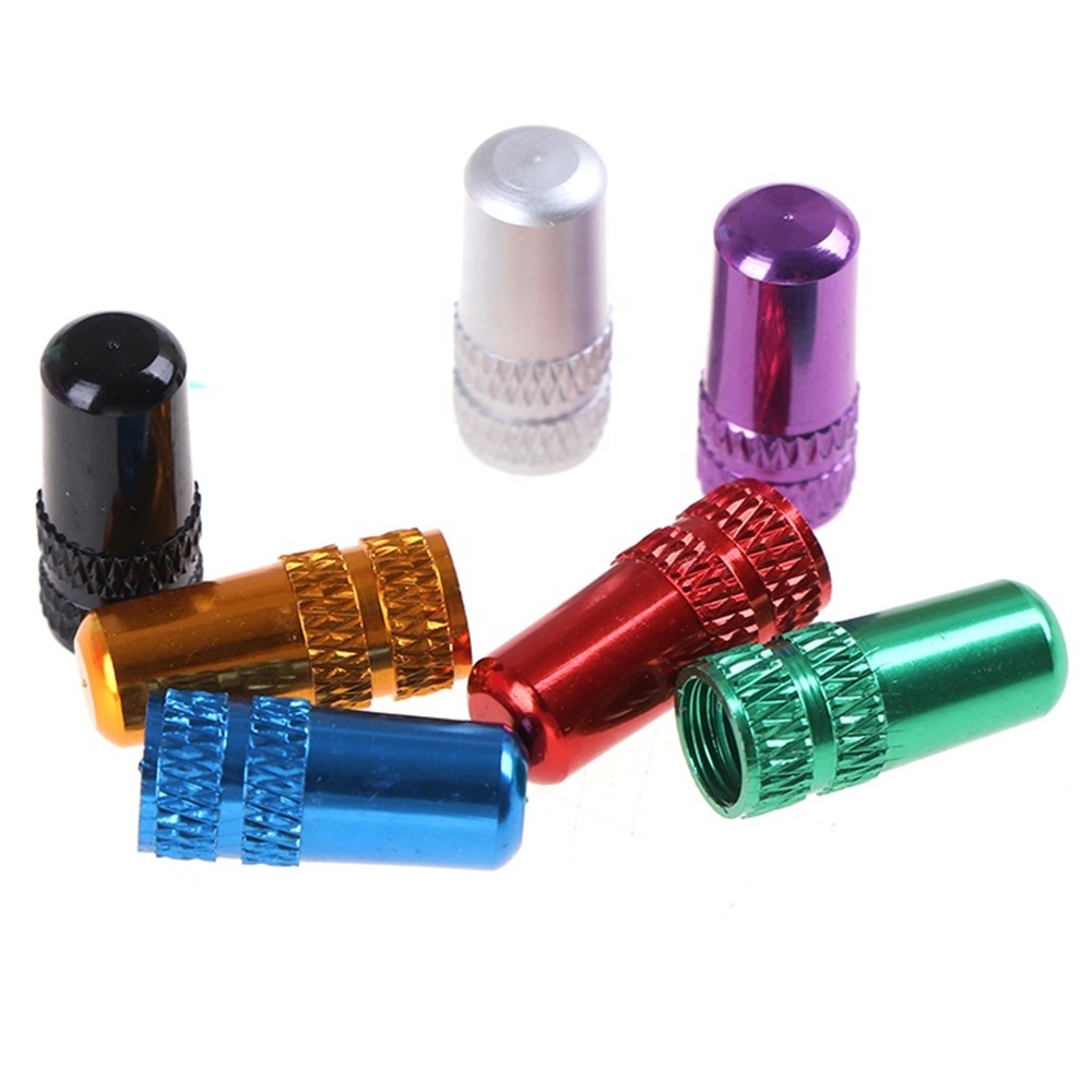 anodized  Aluminum alloy logo custom road bike bicycle tire stem french presta valve caps