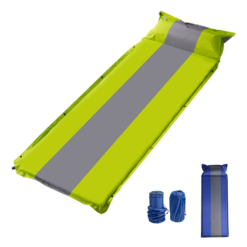 2 Inch Thick Green Insulated Static Inflatable Sleeping Pad for Camping Lightweight Hiking and Backpacking Air Bed