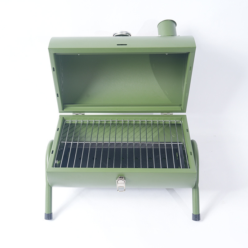 Camping Portable Grills Easy Carry Outdoor Charcoal Portable BBQ Grills With Smoker Chimney