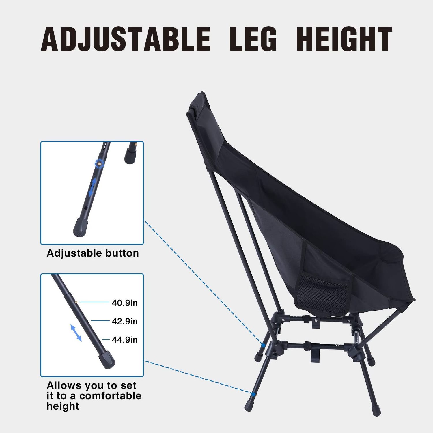 Fordable Chairs for Heavy People Outside Camping Hiking Fishing Picnic Beach Portable Camping Chair