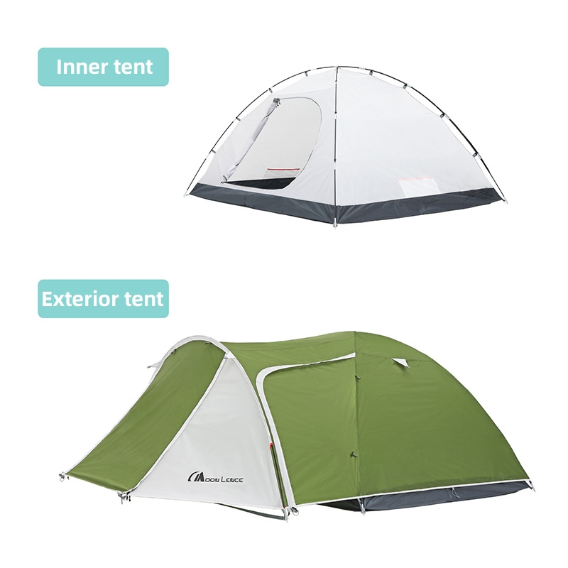 Moonlence Glamping 3 To 4 Person Tent With One Bedroom & One Living Room  Waterproof Design 2000mm Outdoor Camping Tent