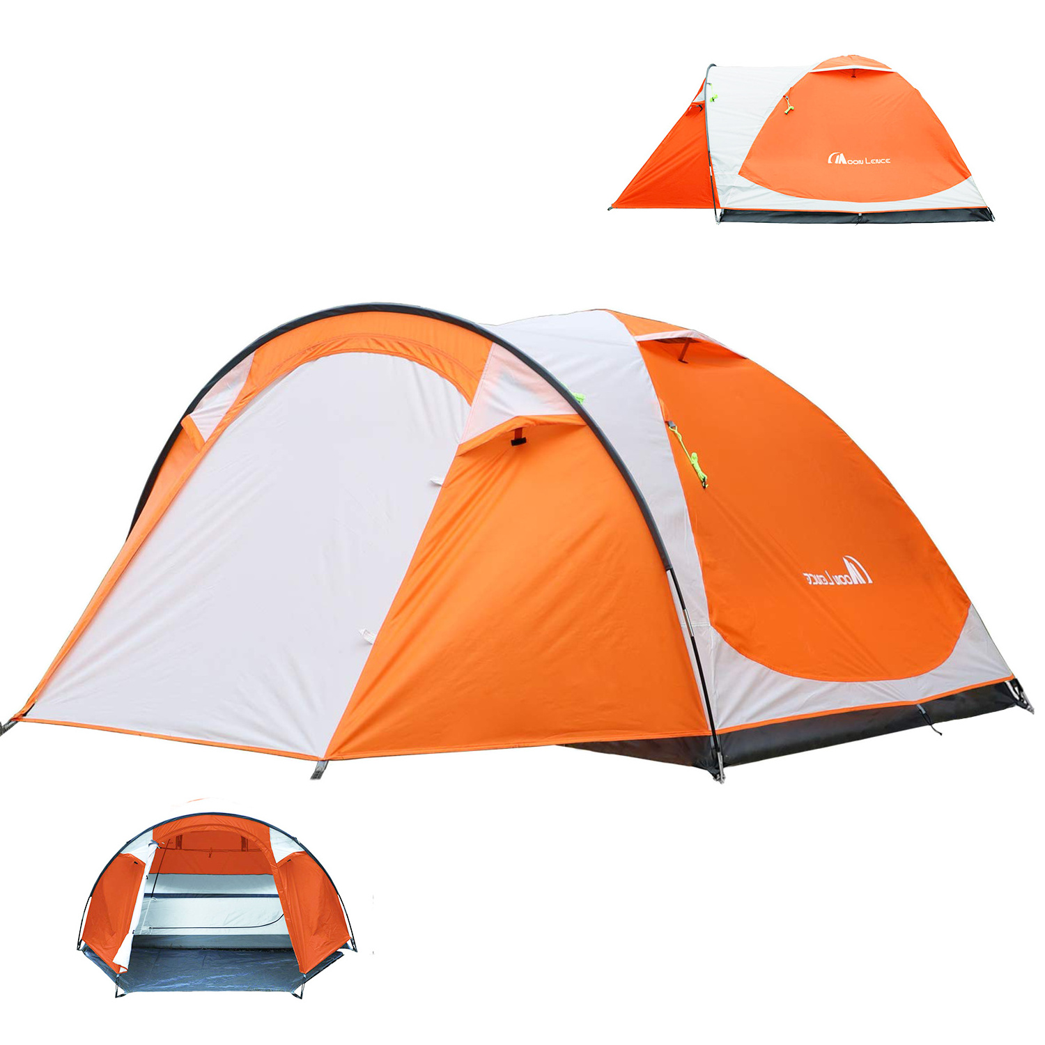 MoonLence Screen Room 3 To 4 Person Tent Double Doors & Double Layer Waterproof Design 2000Mm Outdoor Camping Tent