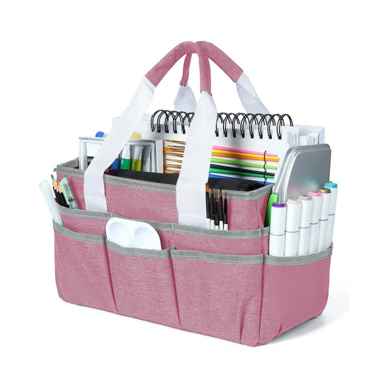 Craft Organizer Tote Bag Art Caddy Organizer With Handles Multi-functional Craft Caddy For Sewing Scrapbooking Supplies