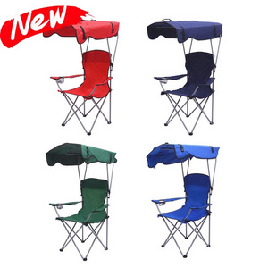 Outdoor Beach Sun Chair Beach Chair Folding Camp Chair for Sports Camping Picnic with Canopy Sun Shade