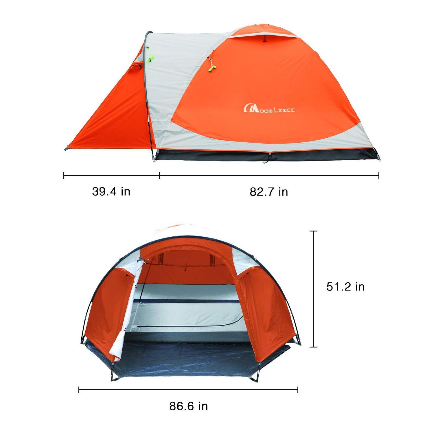 MoonLence Screen Room 3 To 4 Person Tent Double Doors & Double Layer Waterproof Design 2000Mm Outdoor Camping Tent