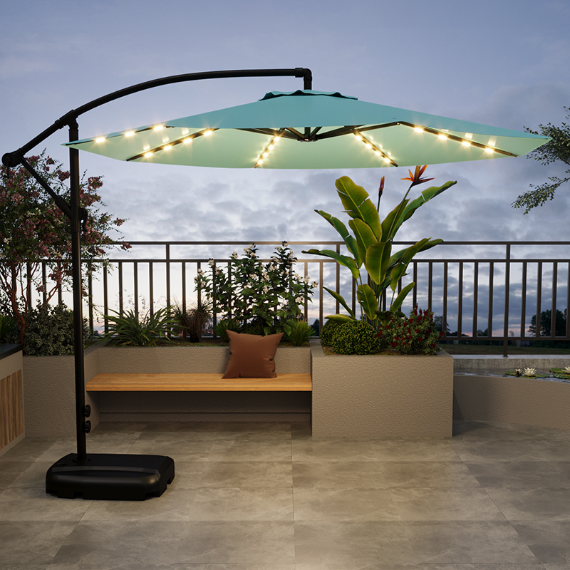 Outdoor Garden Sunshade Umbrella Camping Banana Umbrella with Table & Chairs Patio Umbrellas & Bases Stall