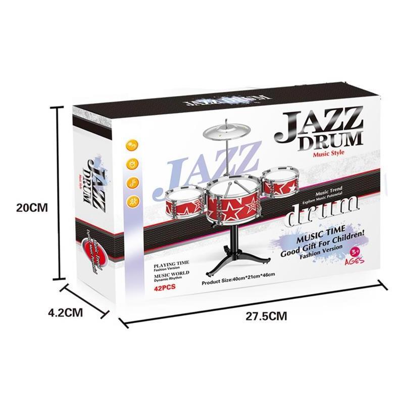 Kids Jazz Drum Set 3 Drums Cymbal 2 Drumsticks  Little Rock star Kit for Stimulating Children's Creativity Musical Toys